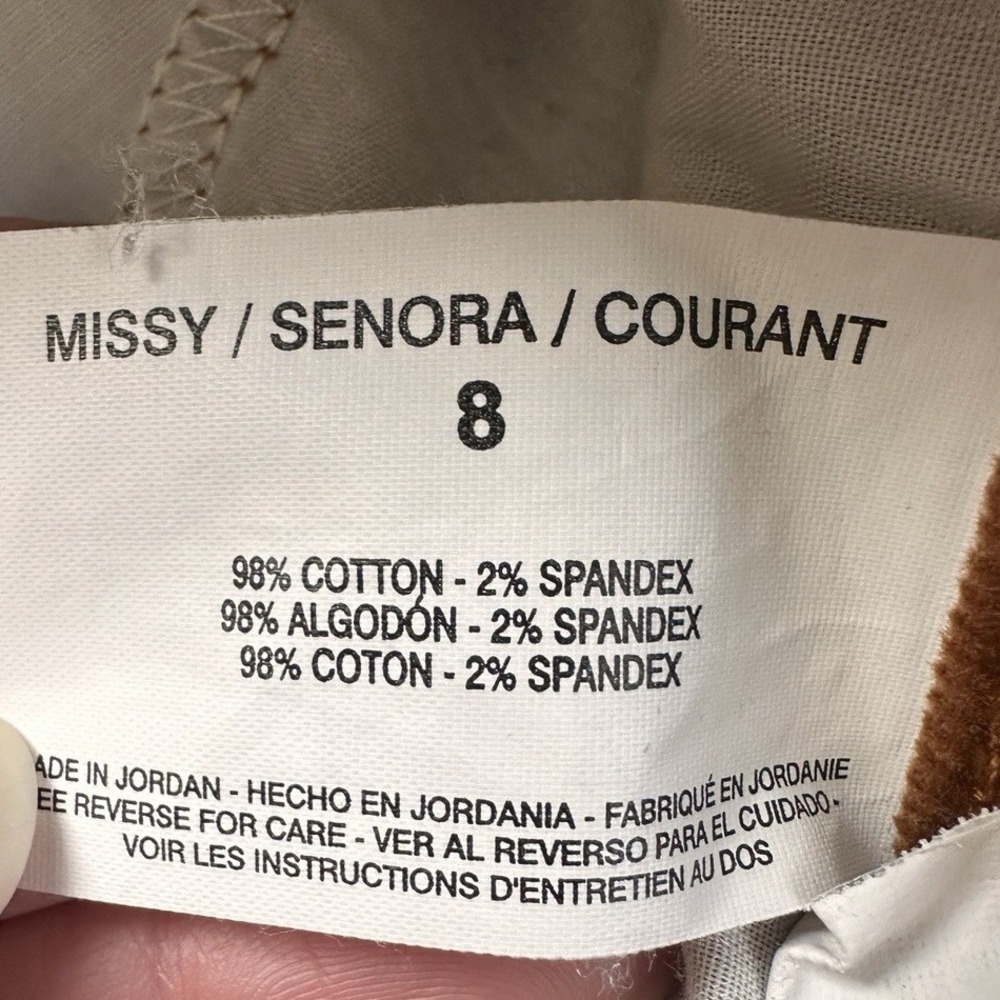 Bandolino Mandie Corduroy Pants Women 8 Brown Excellent Straight Leg Stretch - Picture 7 of 8
